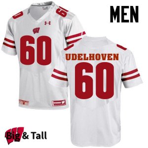 Men's Wisconsin Badgers NCAA #60 Connor Udelhoven White Authentic Under Armour Big & Tall Stitched College Football Jersey RW31M60UC